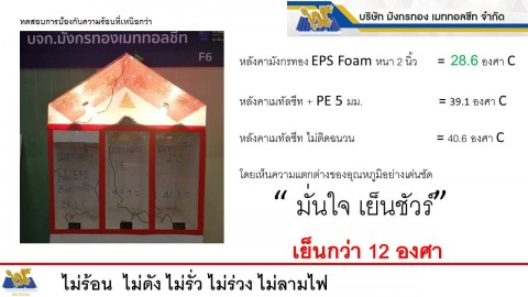 หลังคาไม่รั่ว ไม่ดัง มังกรทอง